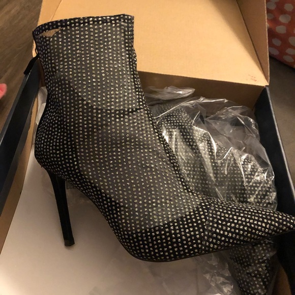 Used Zara Sparkly Mesh booties SZ 6.5 - Picture 6 of 13